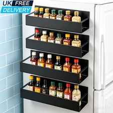 4x Magnetic Spice Rack Oven Fridge Refrigerator Organizer Kitchen Storage Shelf