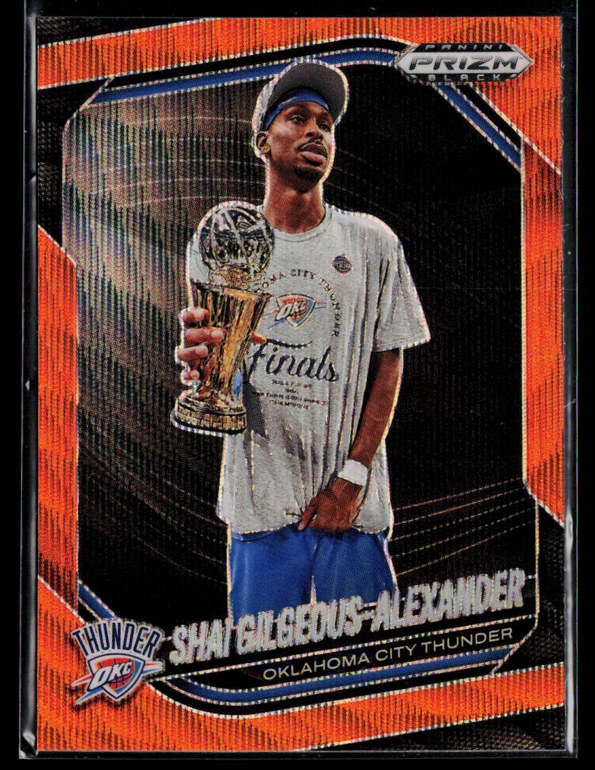 2024-25 Panini Prizm Black #164 Shai Gilgeous-Alexander Orange Wave #/60