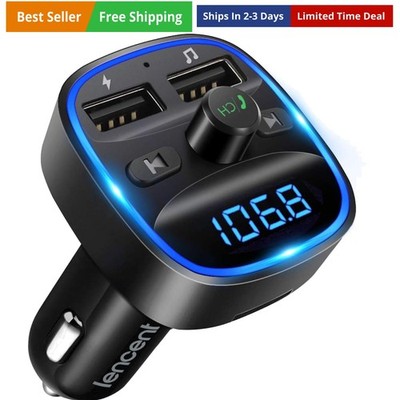 FM Transmitter, Bluetooth FM Transmitter Wireless Radio Adapter Car Kit with ...
