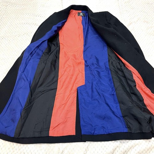 Paul Smith Chester Wool Coat Black Orange Blue Men's Size 40 - Picture 6 of 12