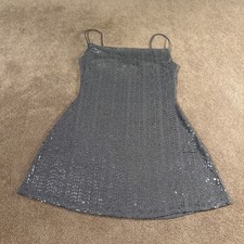 Urban Outfitters Gray Bling Sequin Mini Dress Sleeveless Large Lightweight