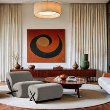 Meridian Furniture Akira Grey Upholstered Ottoman