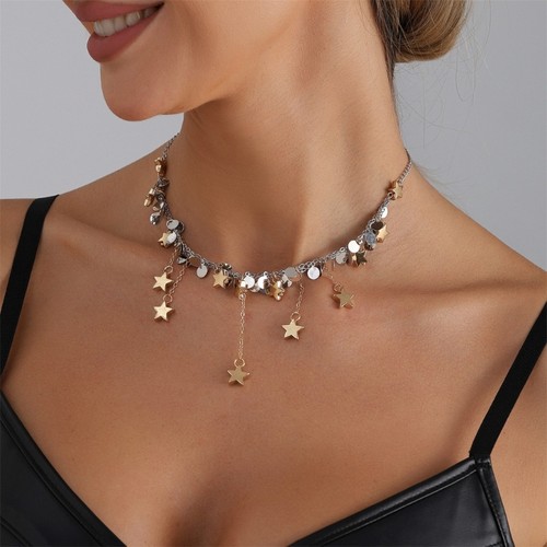 Trendy Layering Alloy Necklace With Edgy Star Charm For Streetwear Fashionistas - Picture 7 of 8