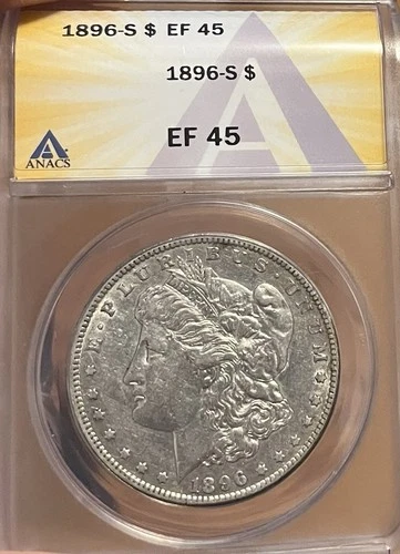1896-S ANACS  XF 45 Morgan Silver Dollar