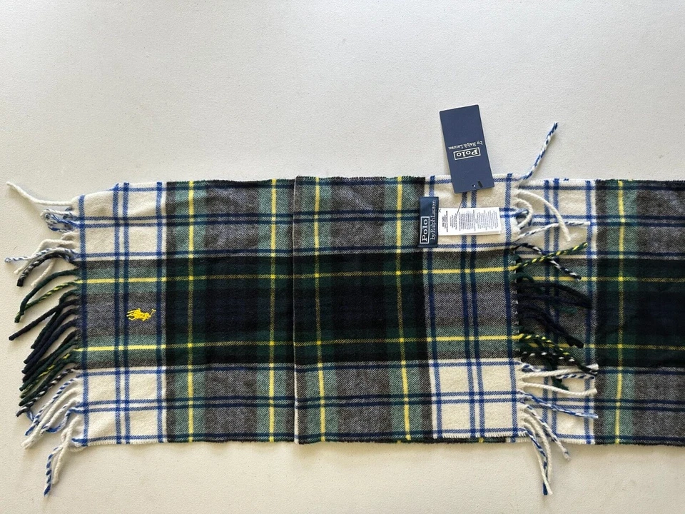 Polo Ralph Lauren Etiqueta Original Cachemira Tartán Cuadros Bufanda Multicolor-O/S Foto 4 de 4