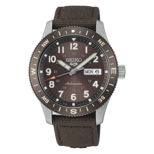 Seiko 5 Sports HDB009 Automatic Brown Dial Field Watch Nylon Strap 41mm