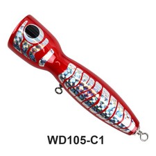 2pcs GT Popper Topwater Fishing Tuna Lure Big Game Handmade Wood Saltwater Bait