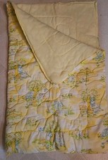 Vintage Dundee Baby Blanket Quilt Pastel Bunny Nursery Crib 1978 Made USA 30x20