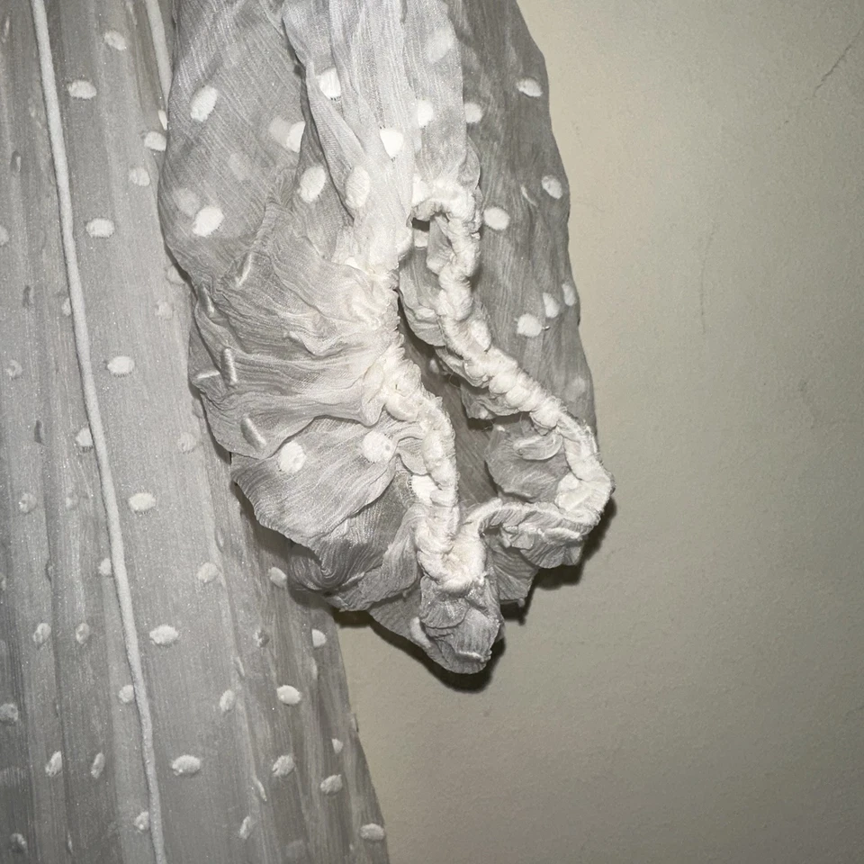 Vestido Zimmermann Divinity Vieira Punto Suizo Seda Georgette Midi Boda Talla 6 Foto 4 de 4