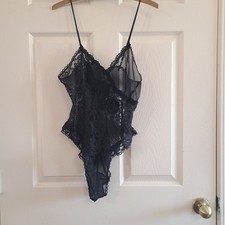 Victoria's Secret Black Lace Sheer Teddy Bodysuit