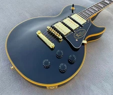 Electric Guitar Bone Nut Black Beauty H-H-H Pickups Yellow Binding Glossy Finish