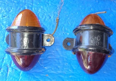 VINTAGE NOS GLASS KD 510 CAB CLEARANCE MARKER LIGHTS  1940,s
