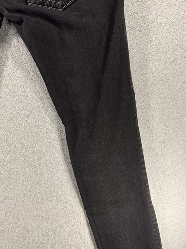 Miss Me Jeans Sz 32 Signature Skinny Sequined Rhinestone Pockets Black Jeans - Picture 17 of 19