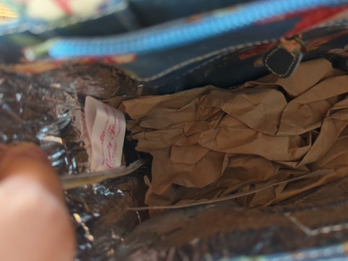 Sac fourre-tout déjeuner fleurs bonbons oiseau bleu vinyle floral neuf très joli et joli ! - Photo 7/10
