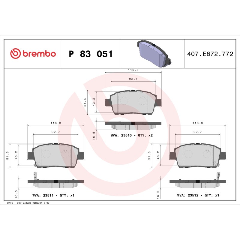 Brembo Bremsbelagsatz P 83 051, Vorne - Bild 3