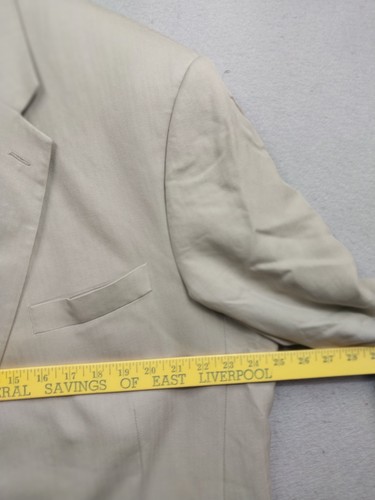 Chaqueta Blazer Pierre Cardin Seda Beige Tostado 48L Abrigo Deportivo Forrado con 2 Botones - Imagen 6 de 7