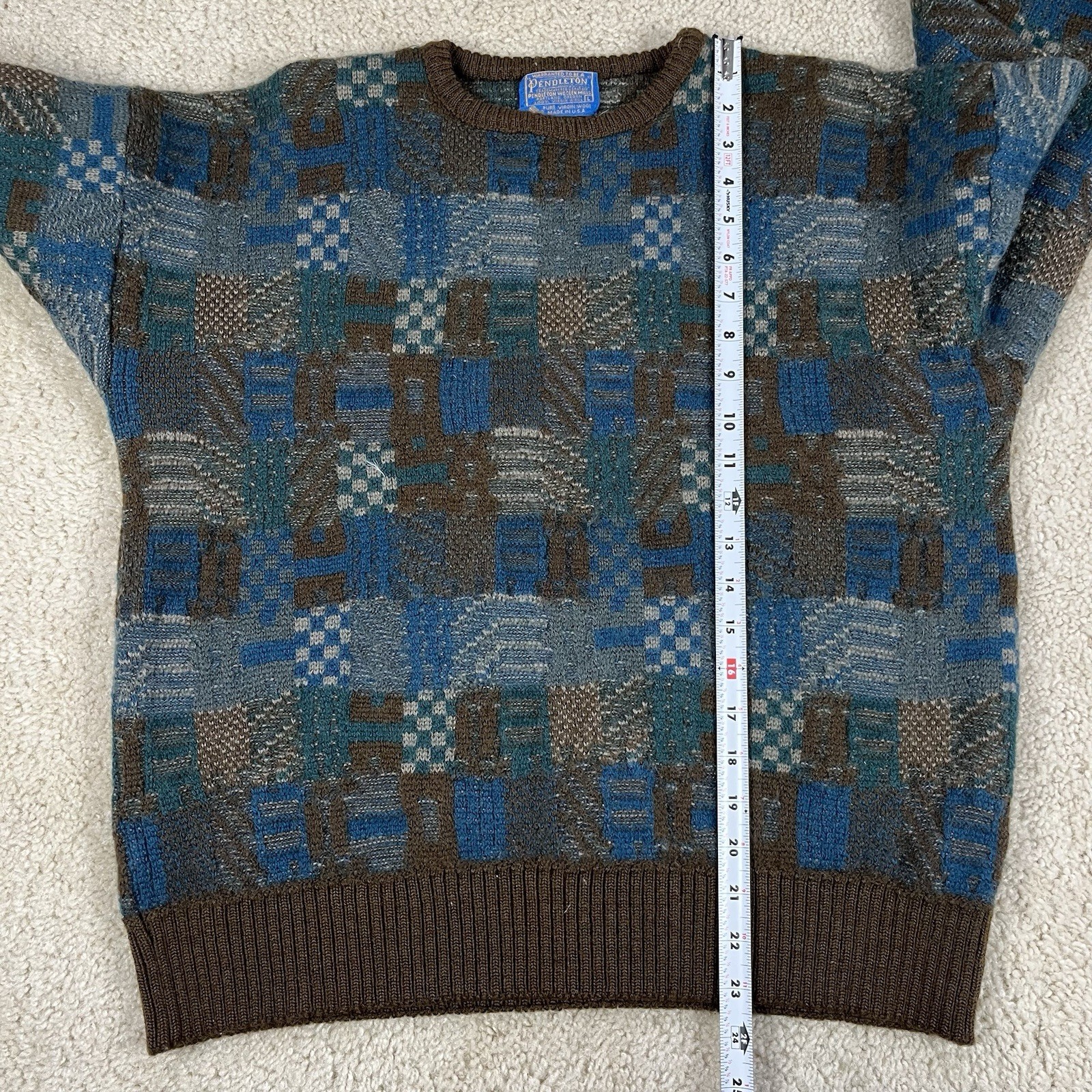 Vtg 60s Pendleton Multicolor Patterned Virgin Woo… - image 6