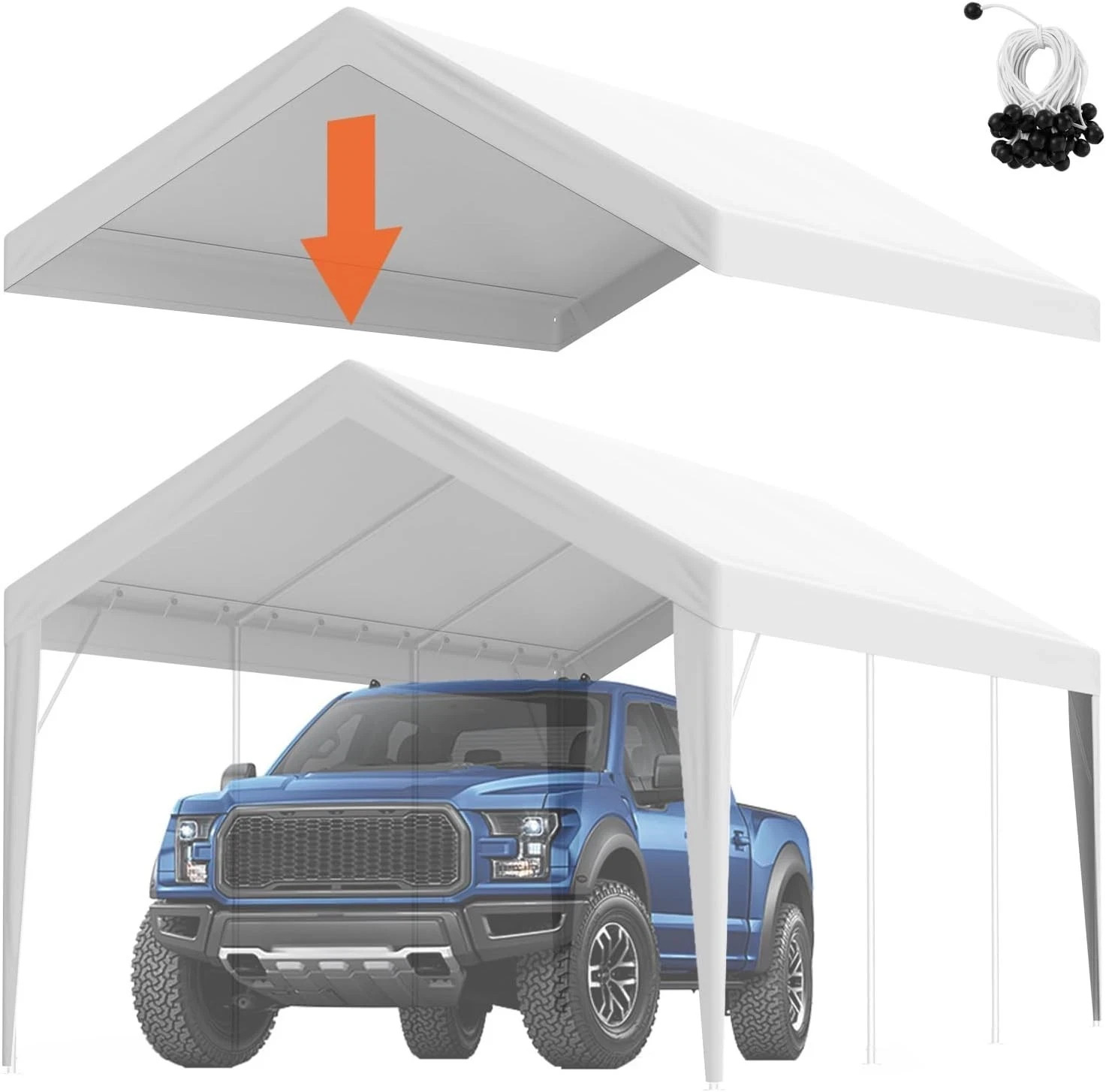 Cover 10 X 20 Ft, Garage Top Tent Shelter Tarp Heavy-