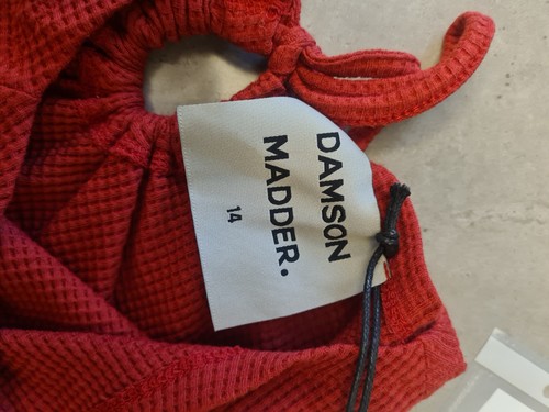 Damson Madder Betsie Waffle Button Tank- Red - Picture 3 of 5
