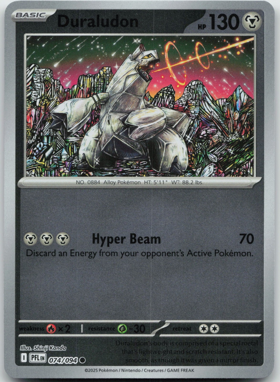 Duraludon 074/094 Reverse Holofoil (RH) ME02: Phantasmal Flames (PFL) - NM/LP