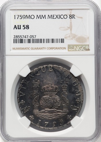 Mexico: Ferdinand VI, 8 Reales 1759-Mo MM, NGC AU-58, Mexico City mint, KM 104.2 - Picture 5 of 6