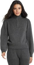 Universal Thread Women's Quarter Zip Mock Turtleneck Pullover Sweater Gray XS