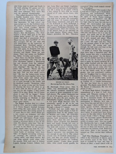 Notre Dame Fighting Irish Football Rockne Parseghian 1964 Time Print Story ~5pg - Bild 3 von 4