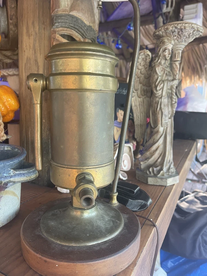 Industrial Patent 1984  Desk Light Steampunk Table Lamp Vintage with Red Shade - Image 2 of 4