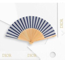 Christian Dior Folding Fan Japanese Hand Sensu Logo 2022 Novelty blue