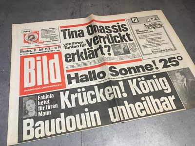 Bildzeitung 11.07.1978 July 11.7.1978 gift 41. 42. 43. 44. 45th Birthday