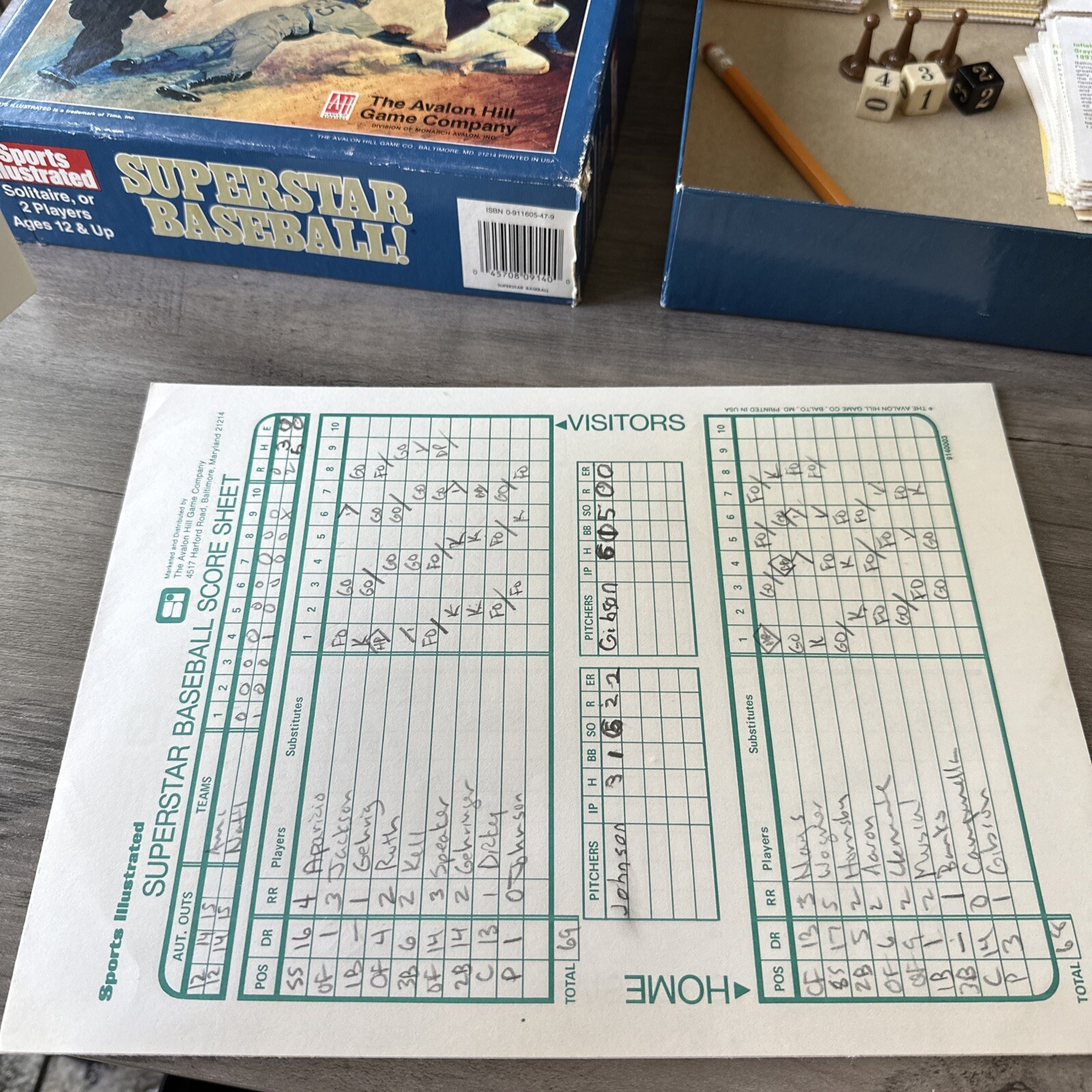 RARE VTG Avalon Hill Sports Illustrated 1978 Superstar Baseball Board