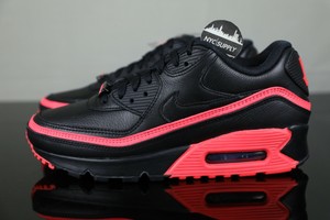 nike air max 90 undefeated black solar red
