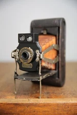 Antique Kodak Folding Pocket 1A Camera Red Bellows dual View finder RARE Vintage