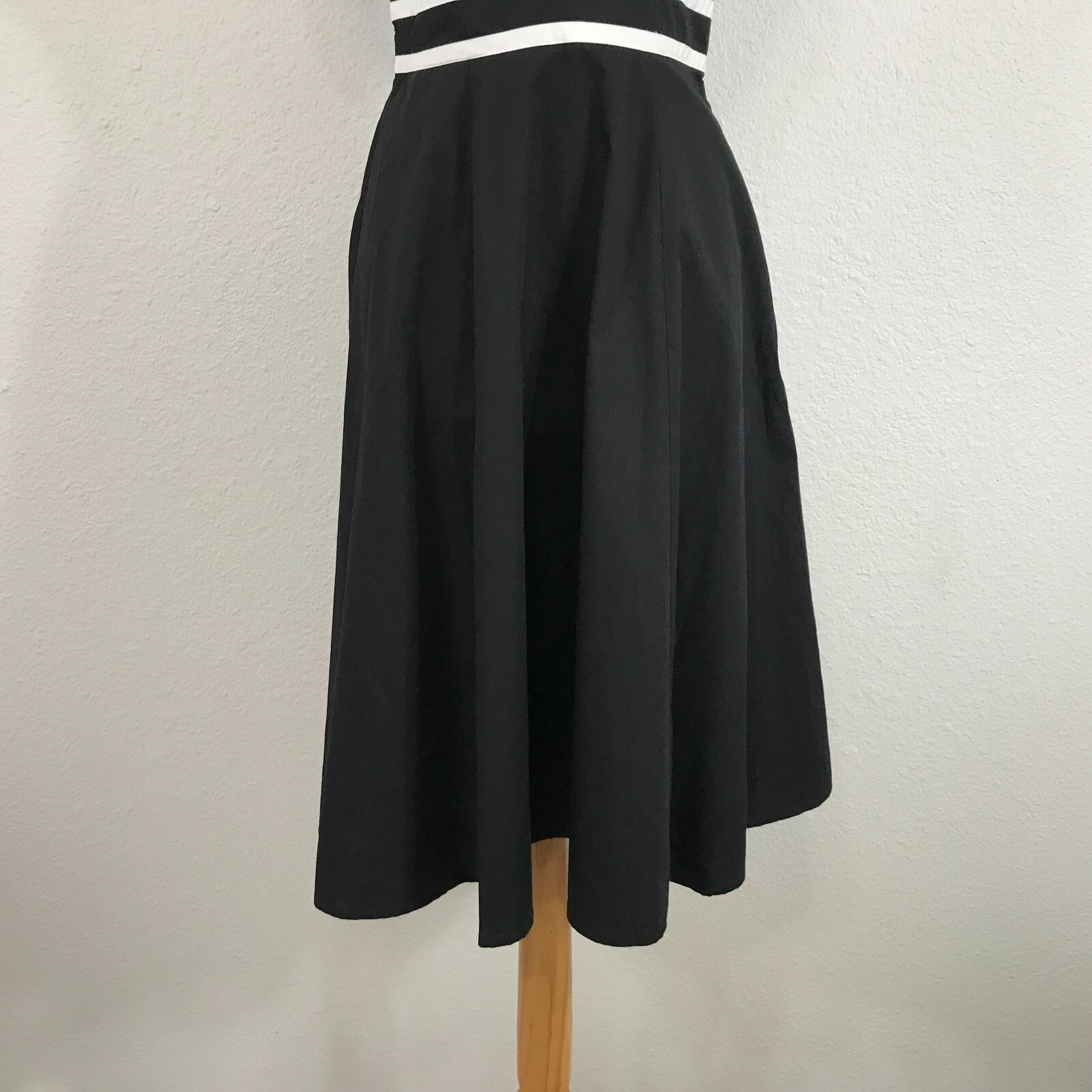 eShakti Dress Size XS Black Retro 40s Style Sleeveless Cotton Cocktail