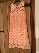 Gorgeous New Look Lace / Crochet Effect (neon) Pink Dress Size 10
