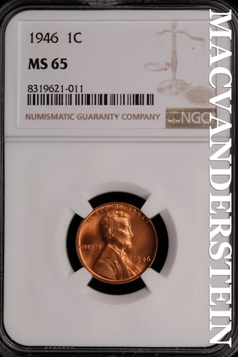 1946 Lincoln Wheat Cent-NGC MS 65 Brilliant Uncirculated Lustrous #SLG282