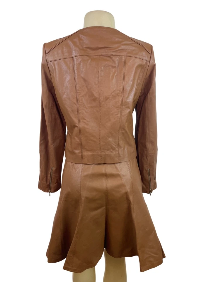 Conjunto de chaqueta y falda marrón para mujer White House Black Market talla M/8 - Nuevo Foto 3 de 4