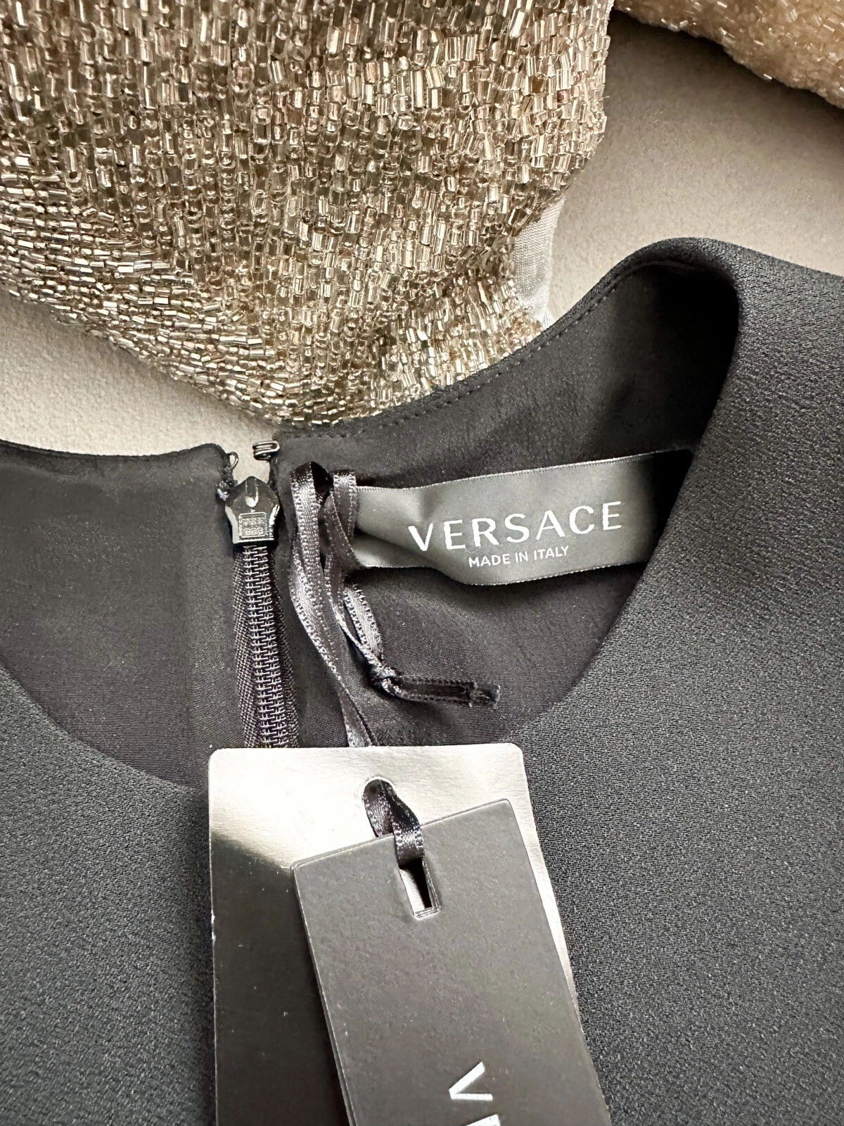 Mini abito senza maniche barocco Versace con pannelli