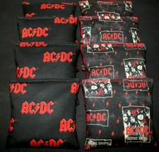 AC/DC Cornhole Bean Bags Set of 8 ACA Regulation Party Game Rock  Roll Guitar