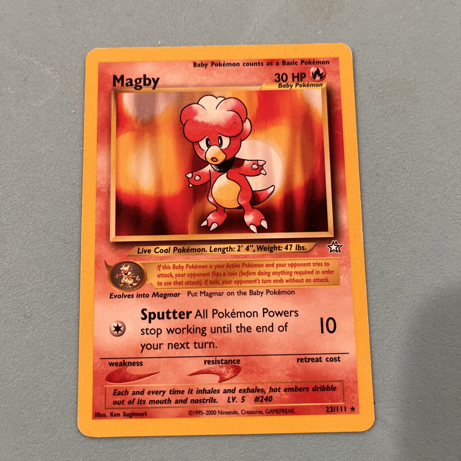 2000 Pokemon Neo Genesis Magby 1st Edition 23/111 NM