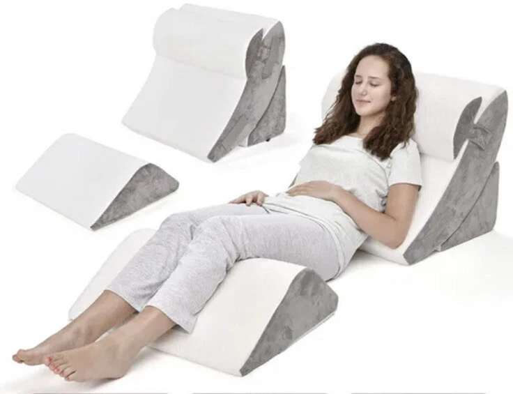 Britenway Bed Wedge Pillow Set 4Pc Orthopedic Wedge Pillow Set For Sleeping