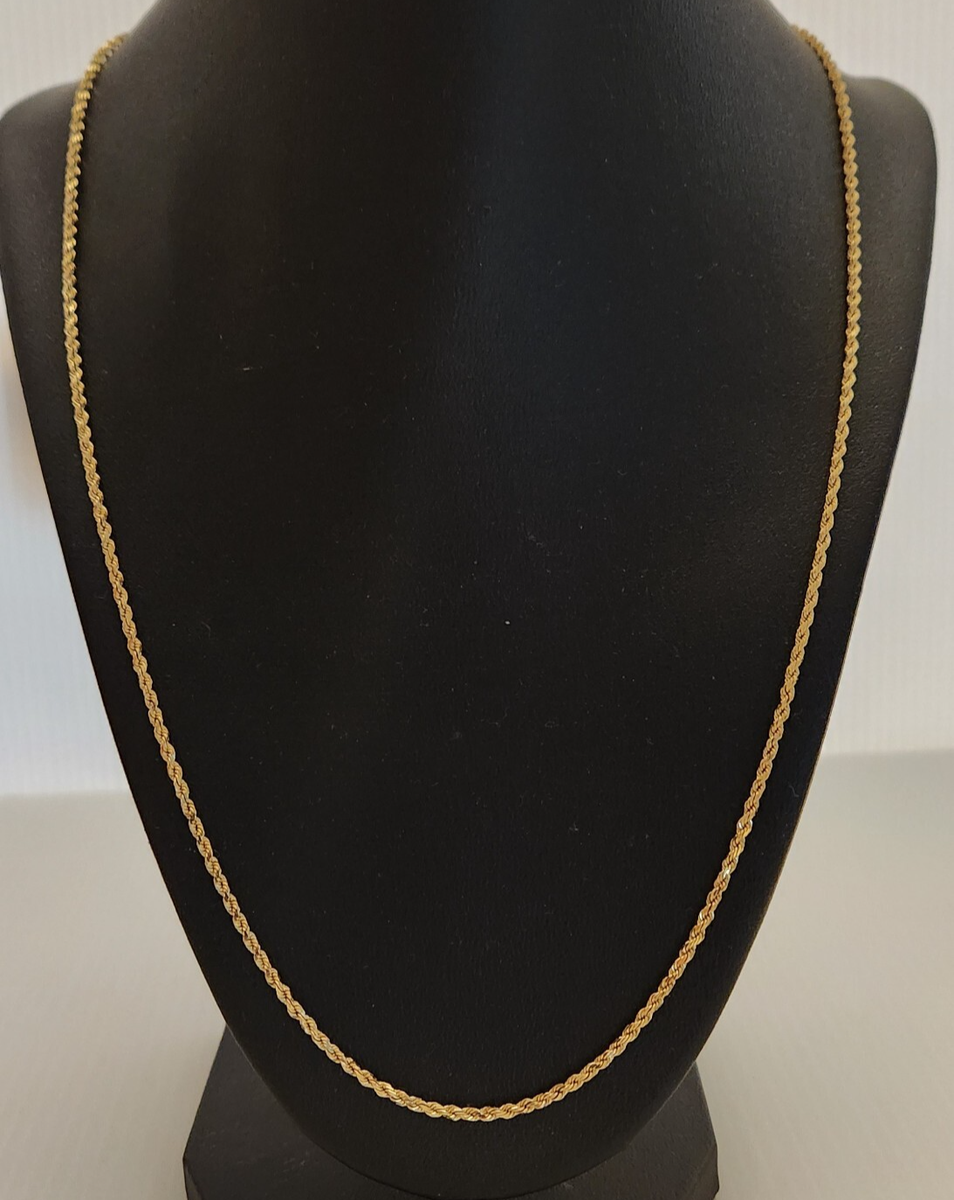 ★VINTAGE HOLLYWOOD★ [14K Gold] Twist Chain Necklace_VH22N4 Vintage Solid 14k Yellow Gold Twist Chain Necklace - 16