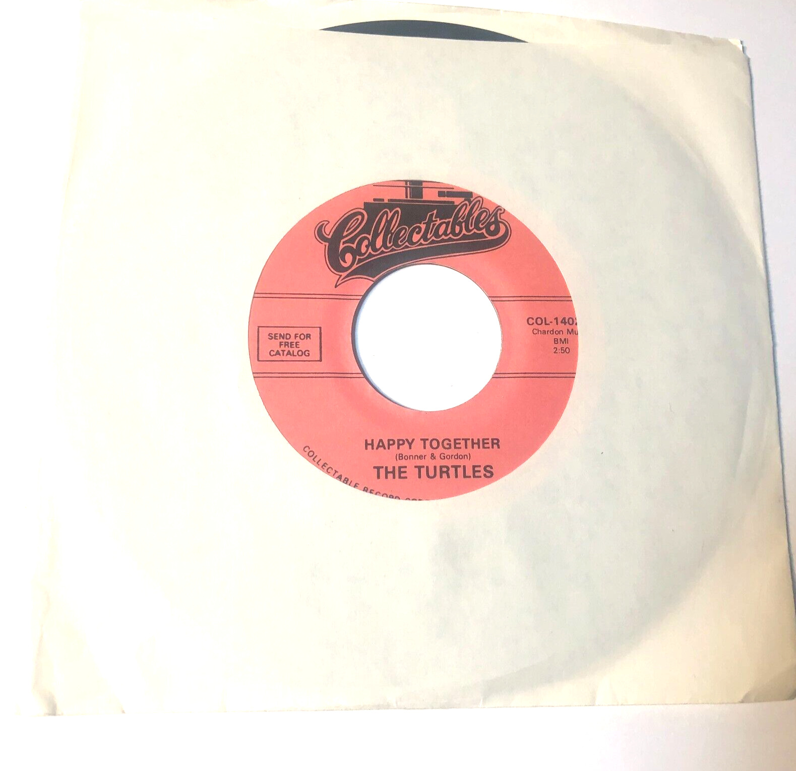 The Turtles  7" Record 45 Happy Together / The Walking Song  collectables label