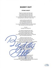 Buddy Guy Signed Autographed Stone Crazy Song Lyric Sheet Blues Legend ACOA COA