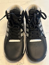 Adidas Unisex Kids Black W/Gray 3 Stripe AQ1331 Basketball Shoes Sz 5 Mid-Top