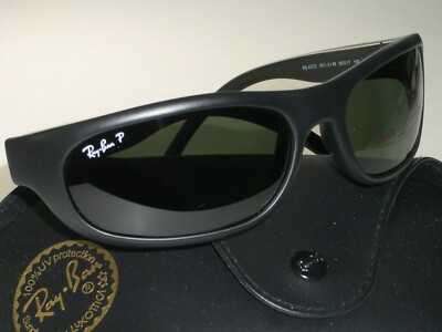 RAY BAN RB4033 STUNNING MATTE BLACK POLARIZED PREDATOR WRAP