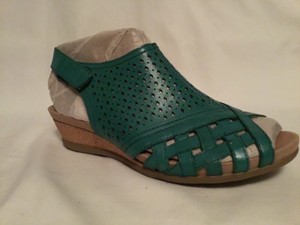 earth leather perforated sandals
