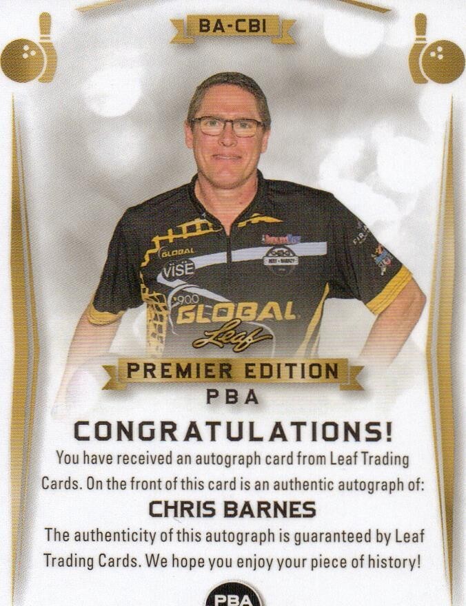 Chris Barnes Autographed Red Premier Edition 2023 Leaf PBA Card 11/25