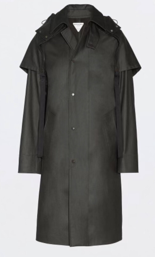 New $3100 Bottega Veneta Men Stretch Cotton Trench Coat