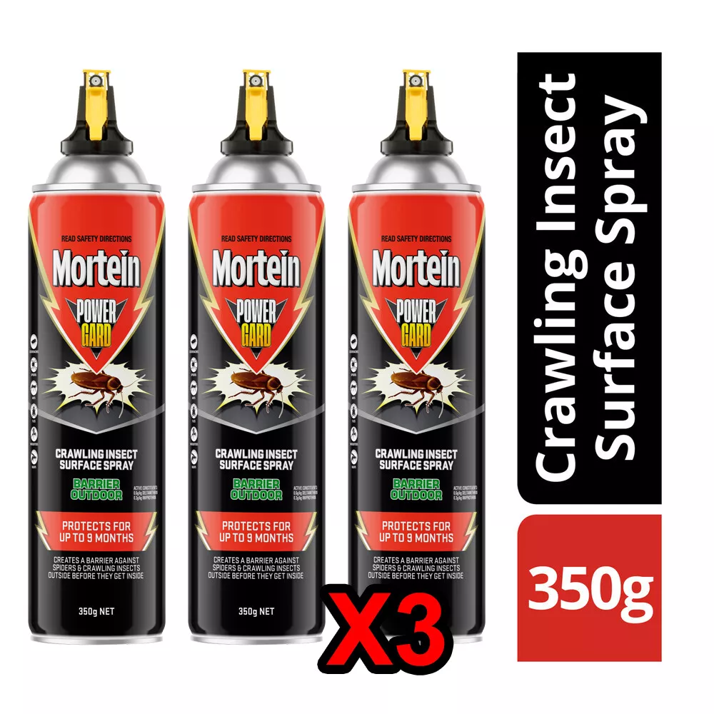 3 x Power Gard Outdoor Barrier Fly Mosquito Bugs Insert Killer Pest Spray 350g